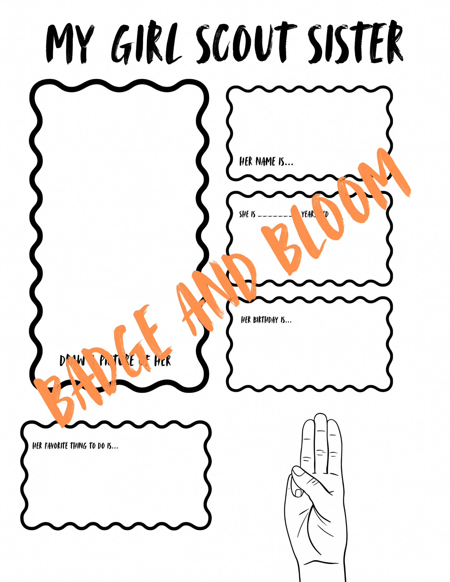 My Girl Scout Sister Printable Activity Sheet