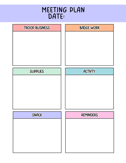 Troop Leader Planner